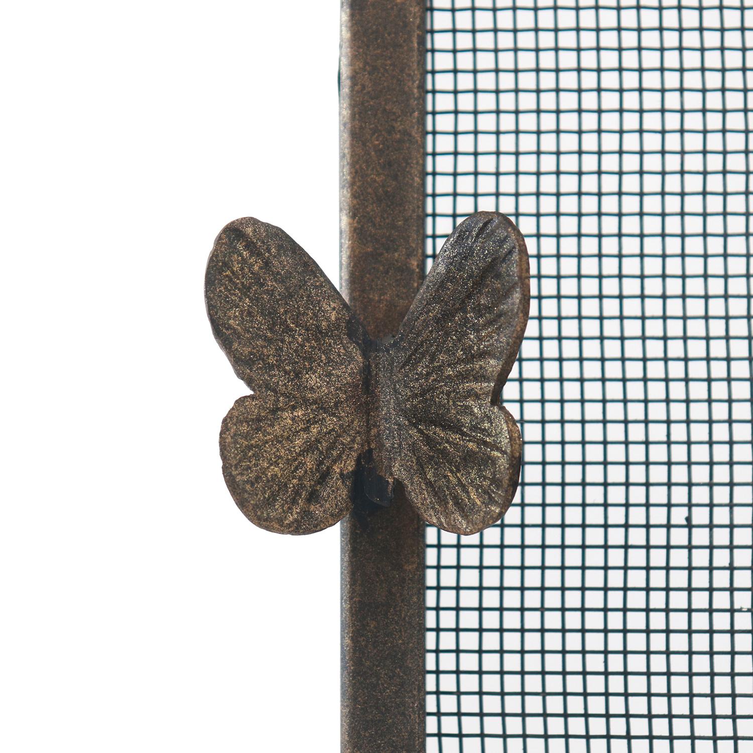 Butterfly Handles Fireplace Screen in Warm Black, Ready To Ship 2
