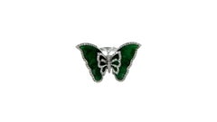 Butterfly Jade Ring 18k White Gold