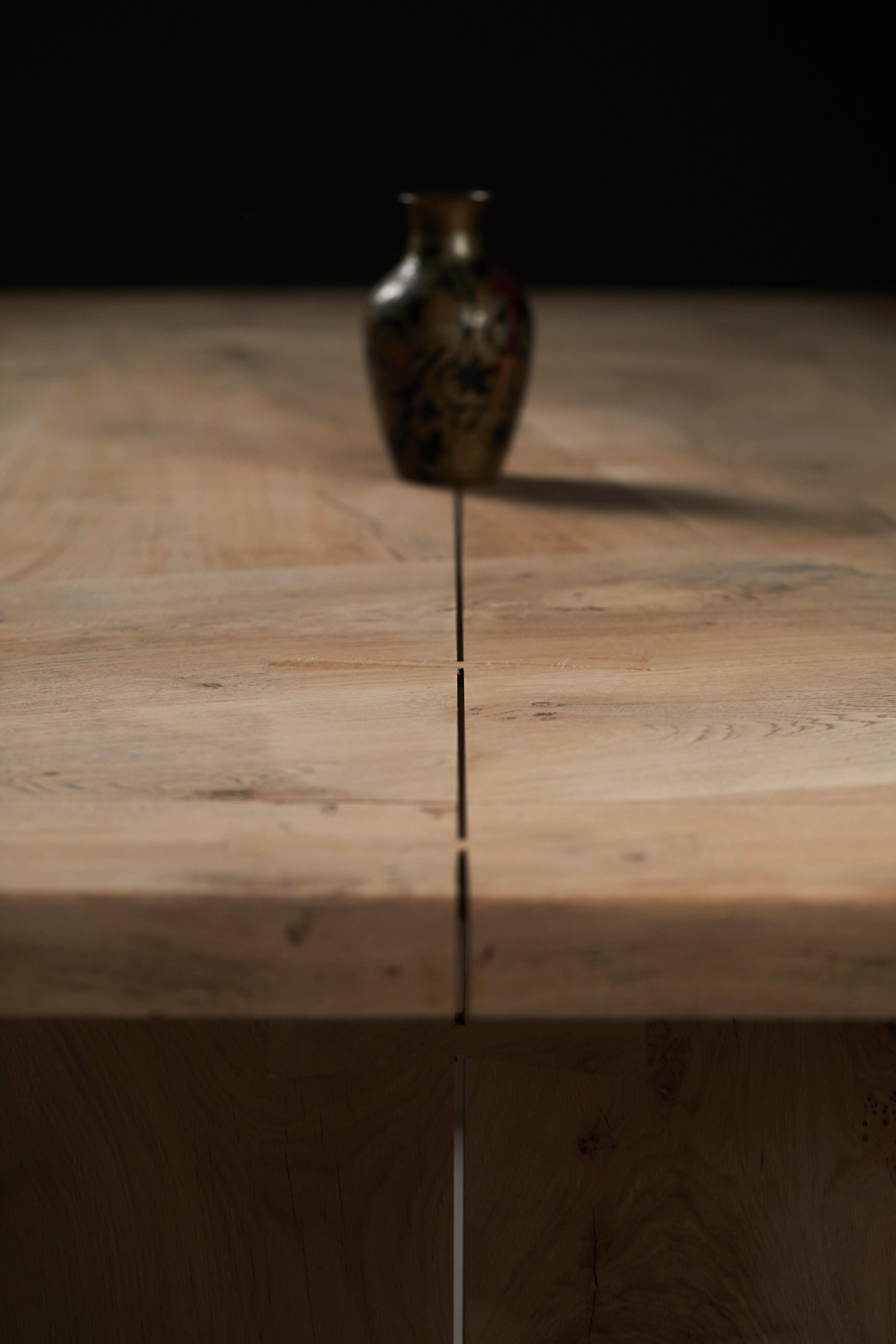 Butterfly jointed salvaged oak table by Jonathan Field For Sale 3