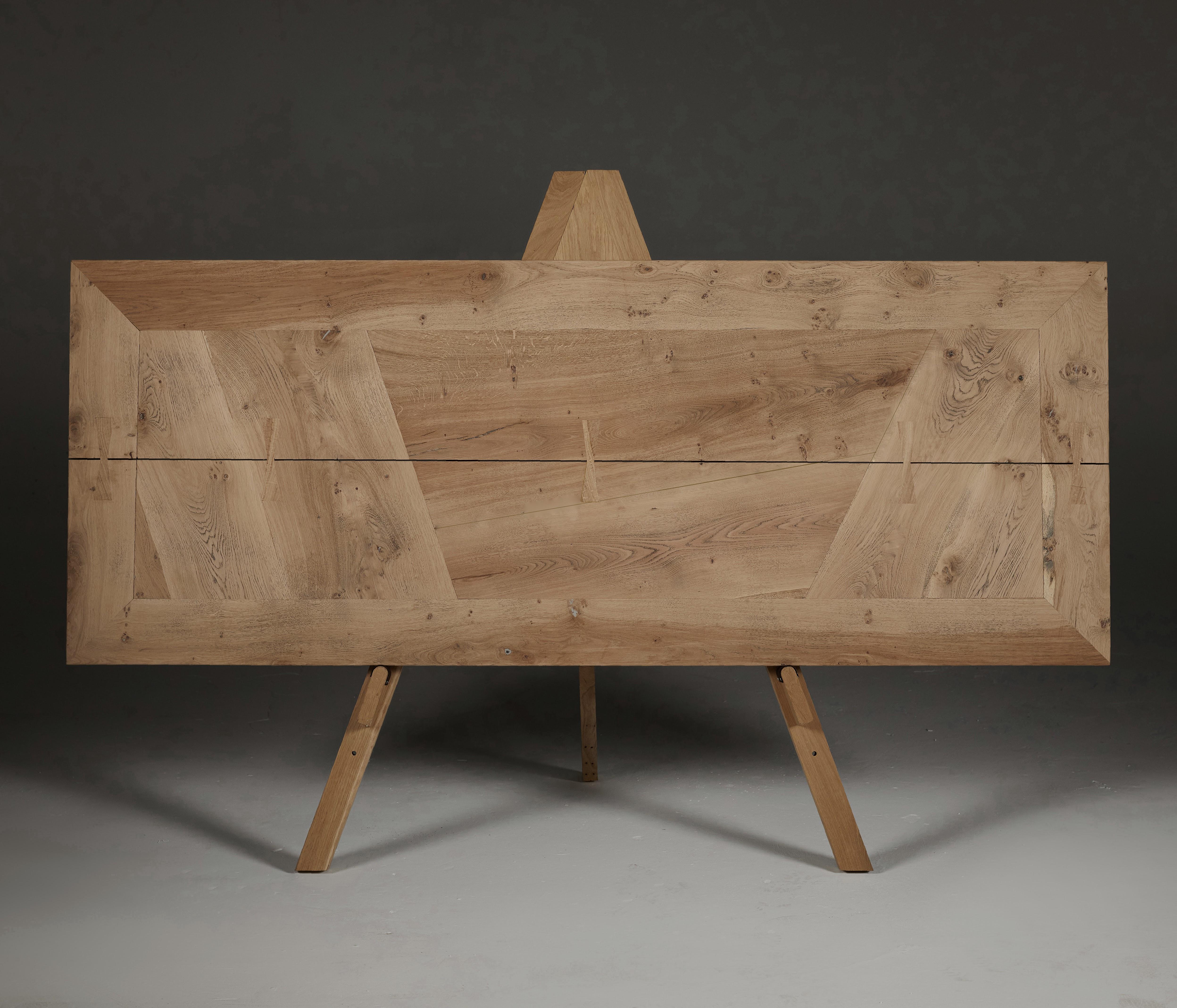 Organic Modern Butterfly jointed salvaged oak table by Jonathan Field For Sale