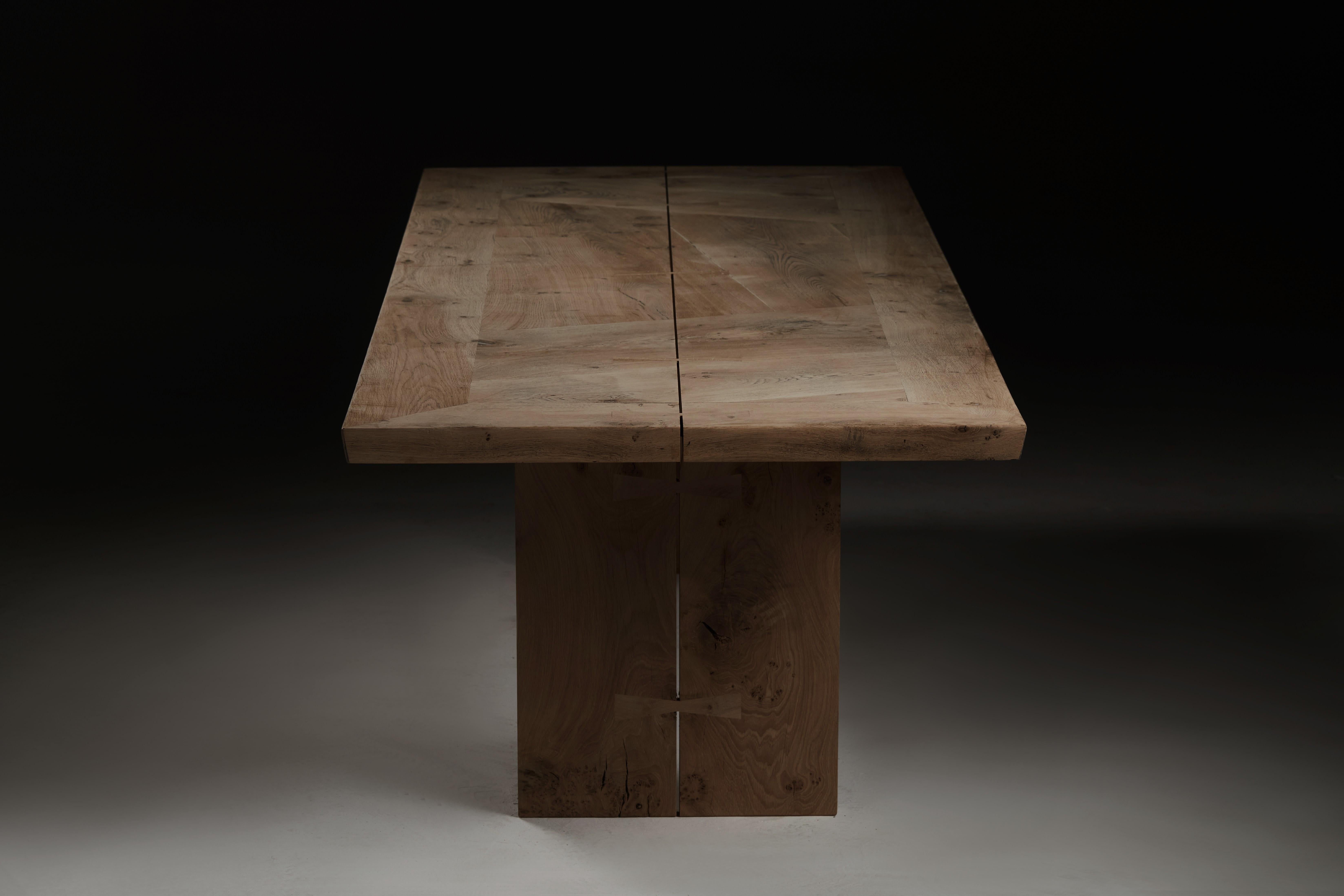 Contemporary Butterfly jointed salvaged oak table by Jonathan Field For Sale
