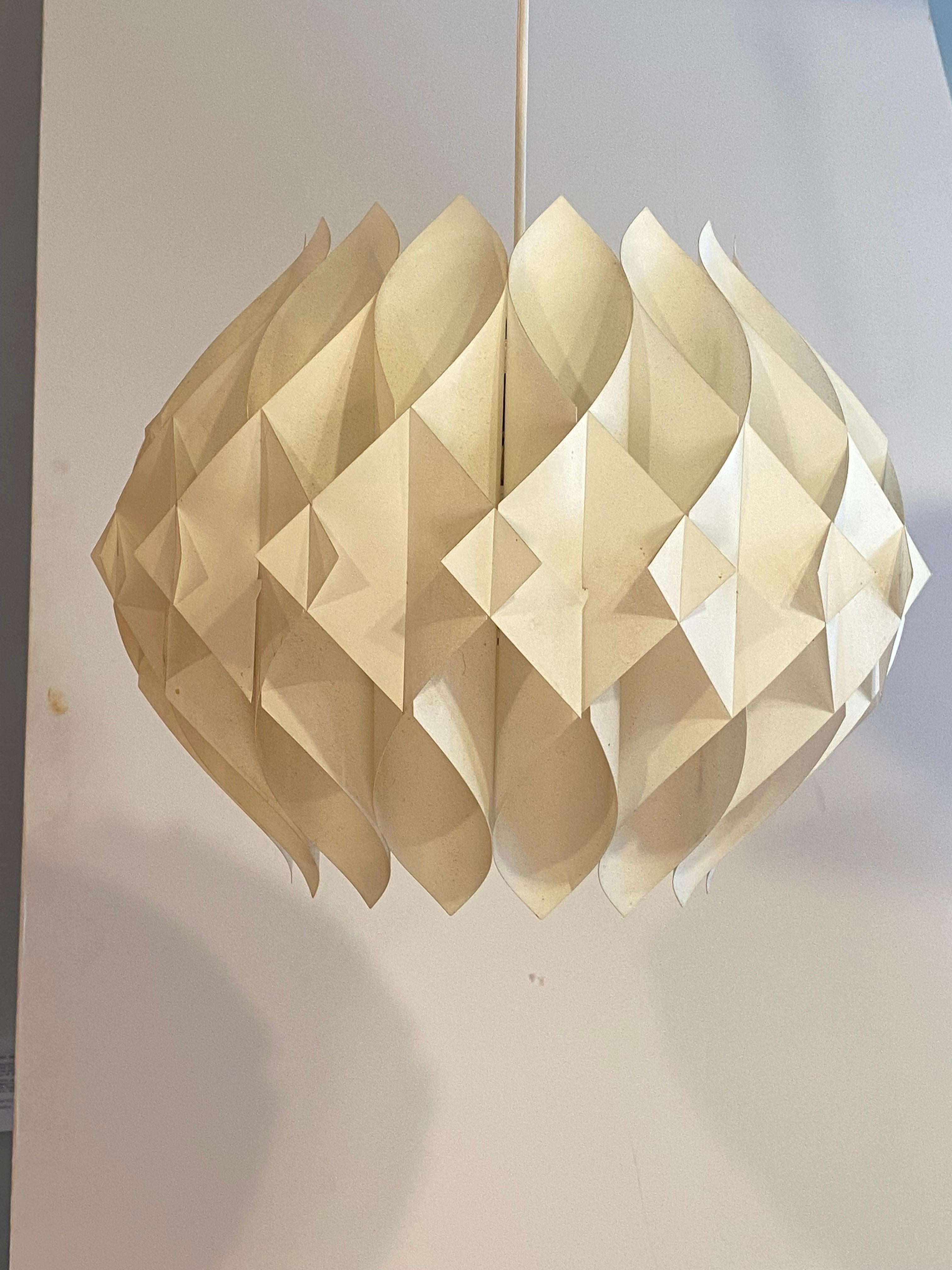 Lars Schioler butterfly lamp. Acrylic flat Panels fitted over each other in an overlapping manner. Makes a honeycomb type design. Gives a very nice quality of light! This is one of the best condition lamps of this type I have ever owned! New wire