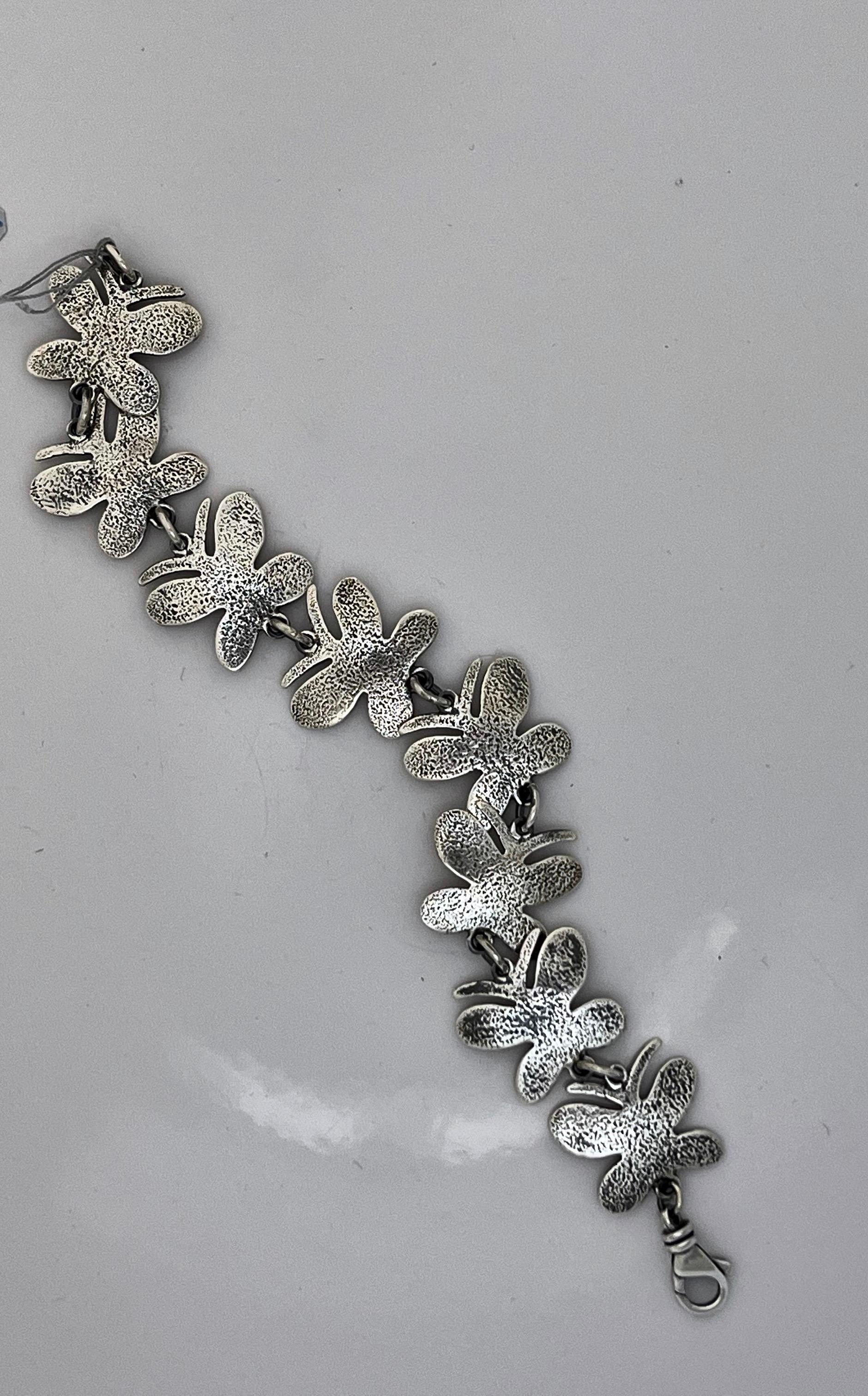 Butterfly Link bracelet by Melanie Yazzie, silver, tennis bracelet, Navajo, new In New Condition For Sale In Santa Fe, NM