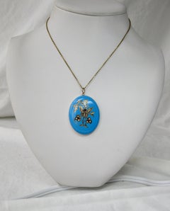 Butterfly Locket Ruby Pearl Enamel 14 Karat Gold Victorian Insect Pendant