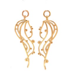 Butterfly Maki-e Tahitian Pearl Studs with 18k Yellow Gold Klimt Jackets