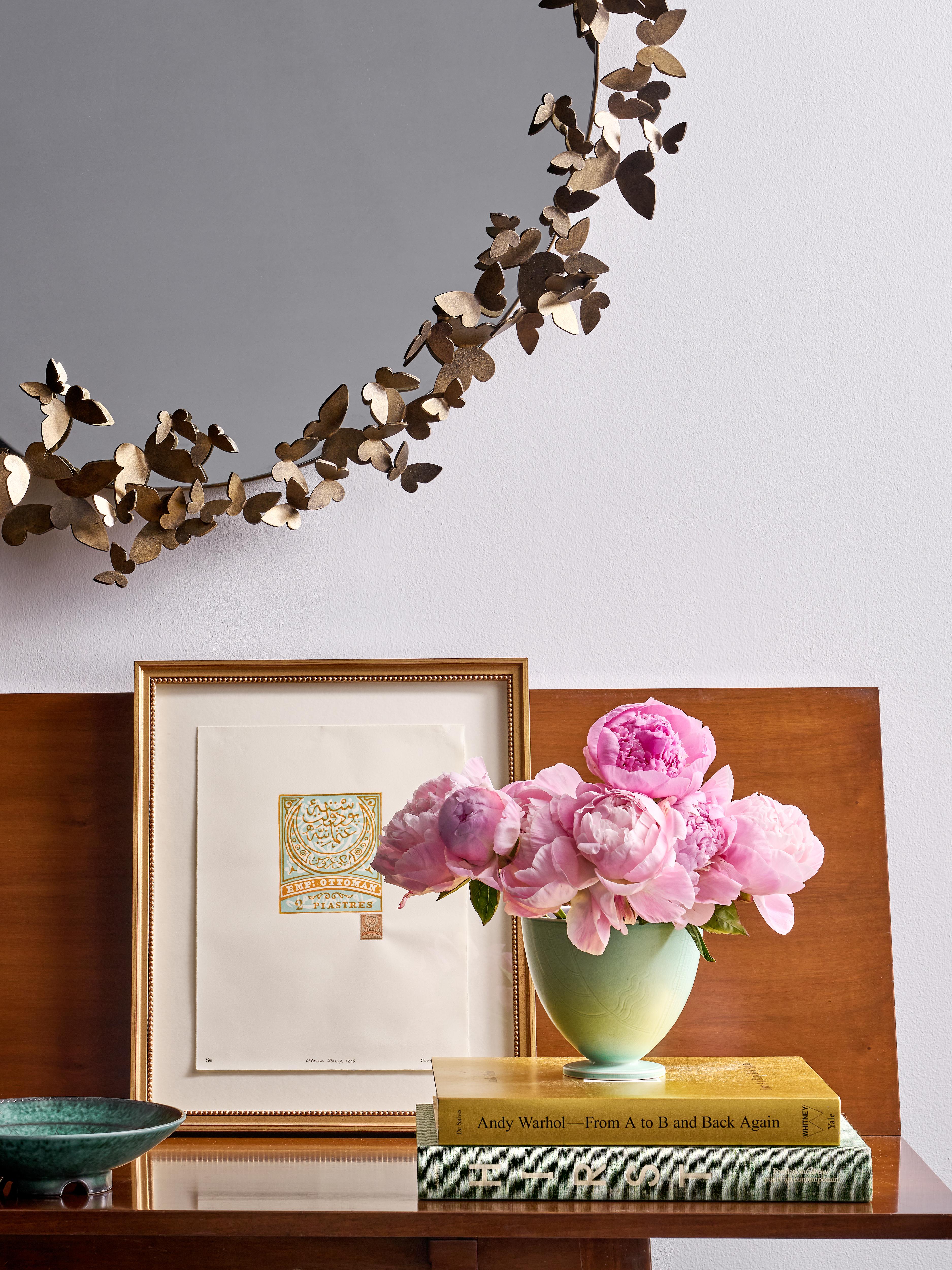 Contemporary Butterfly Mirror in Brilliant Gold For Sale