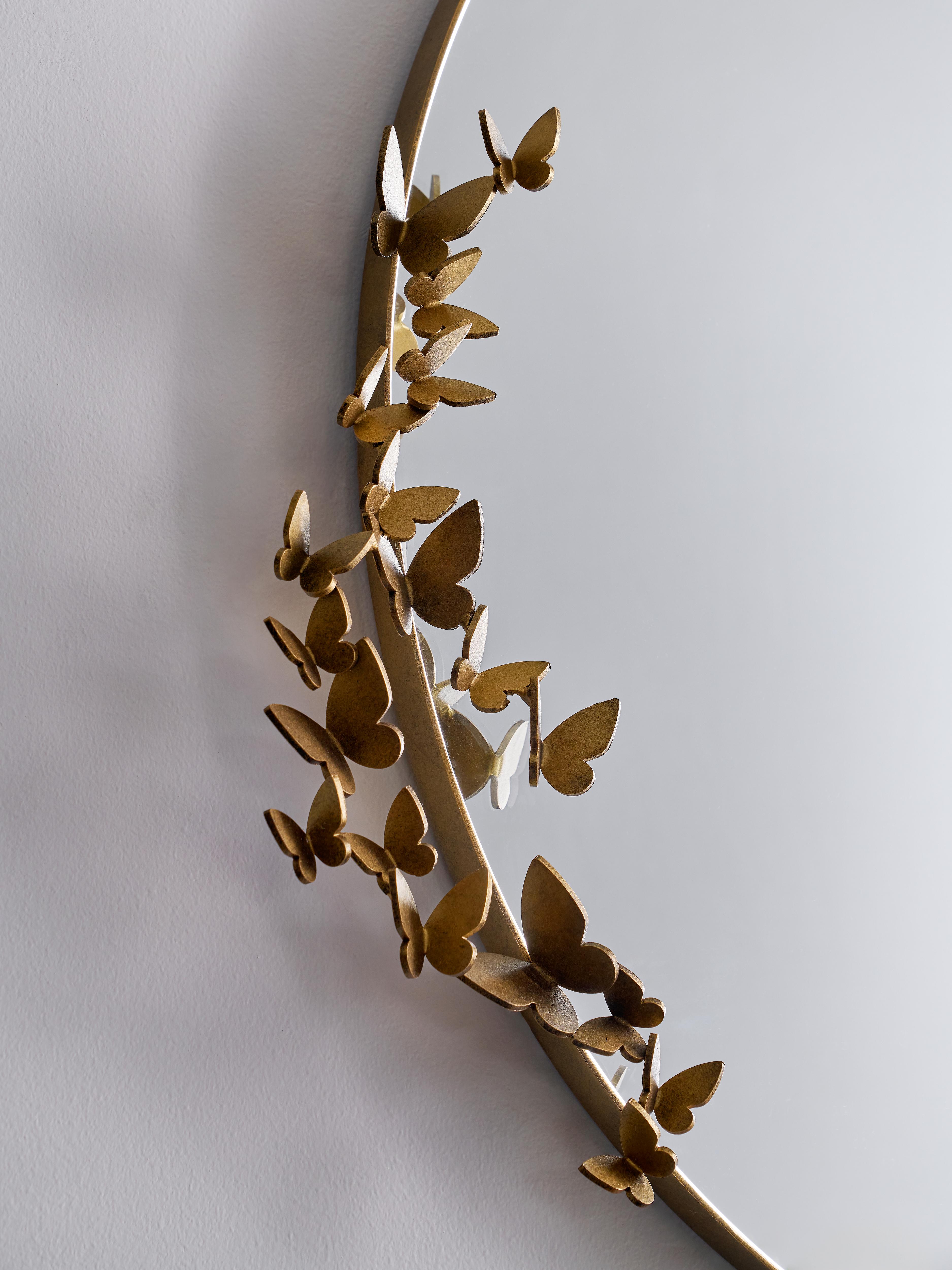 Specchio Butterfly, versione più leggera in oro anticato In condizioni Nuovo in vendita a Dallas, TX
