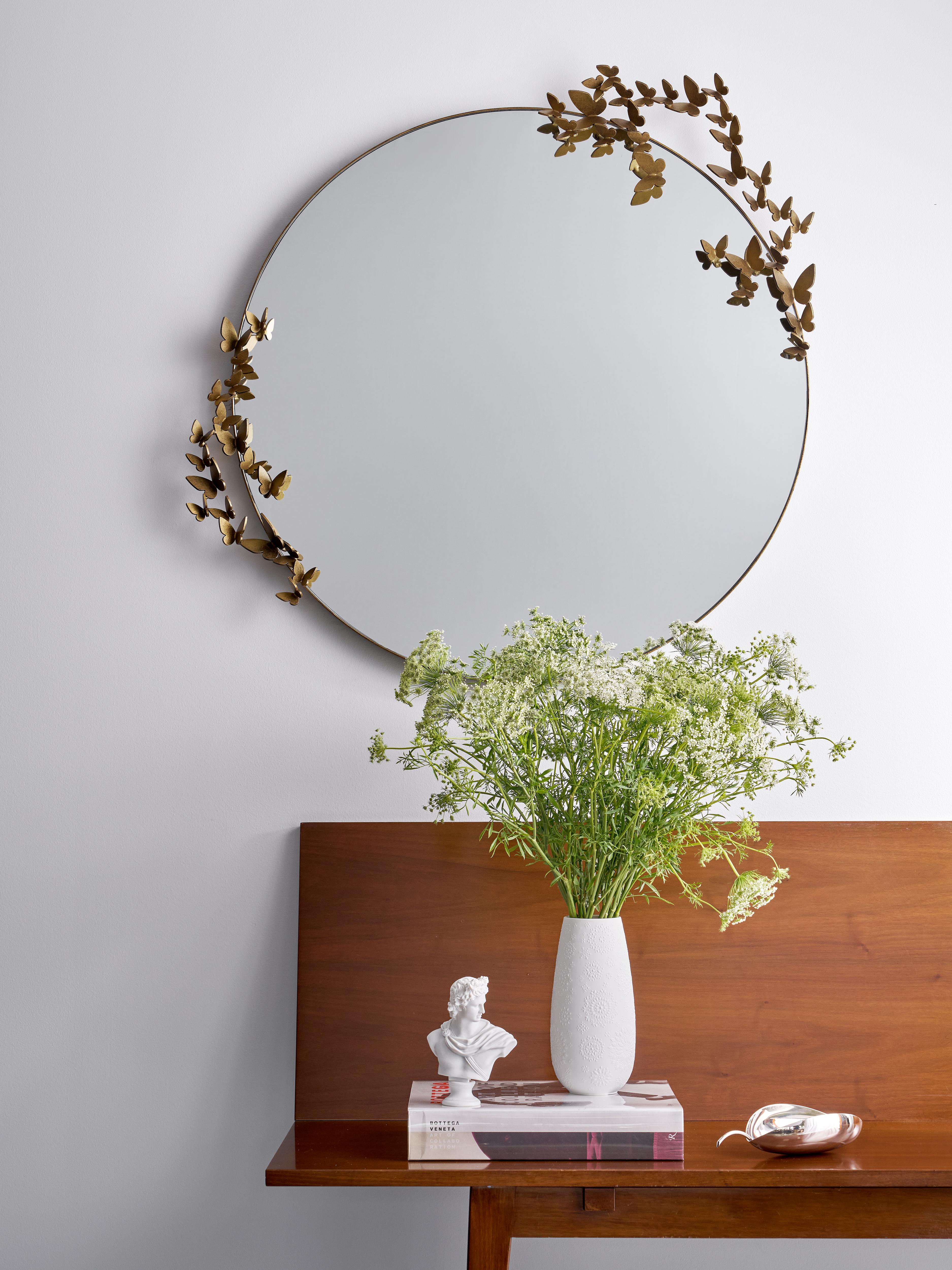 Welded Butterfly Mirror, Lighter Version in Warm Black For Sale