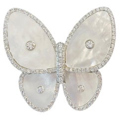Schmetterling MOP Ring mit Diamanten