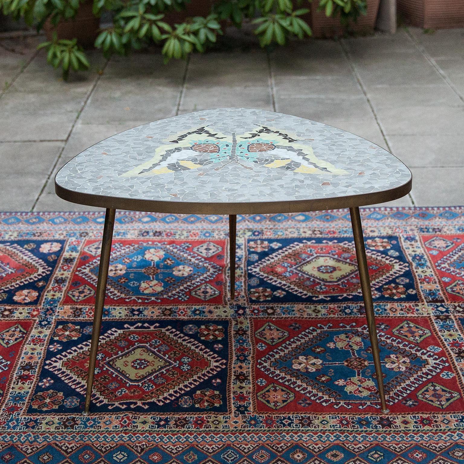 Mid-20th Century Butterfly Mosaic Coffee Table Italy 1960s For Sale