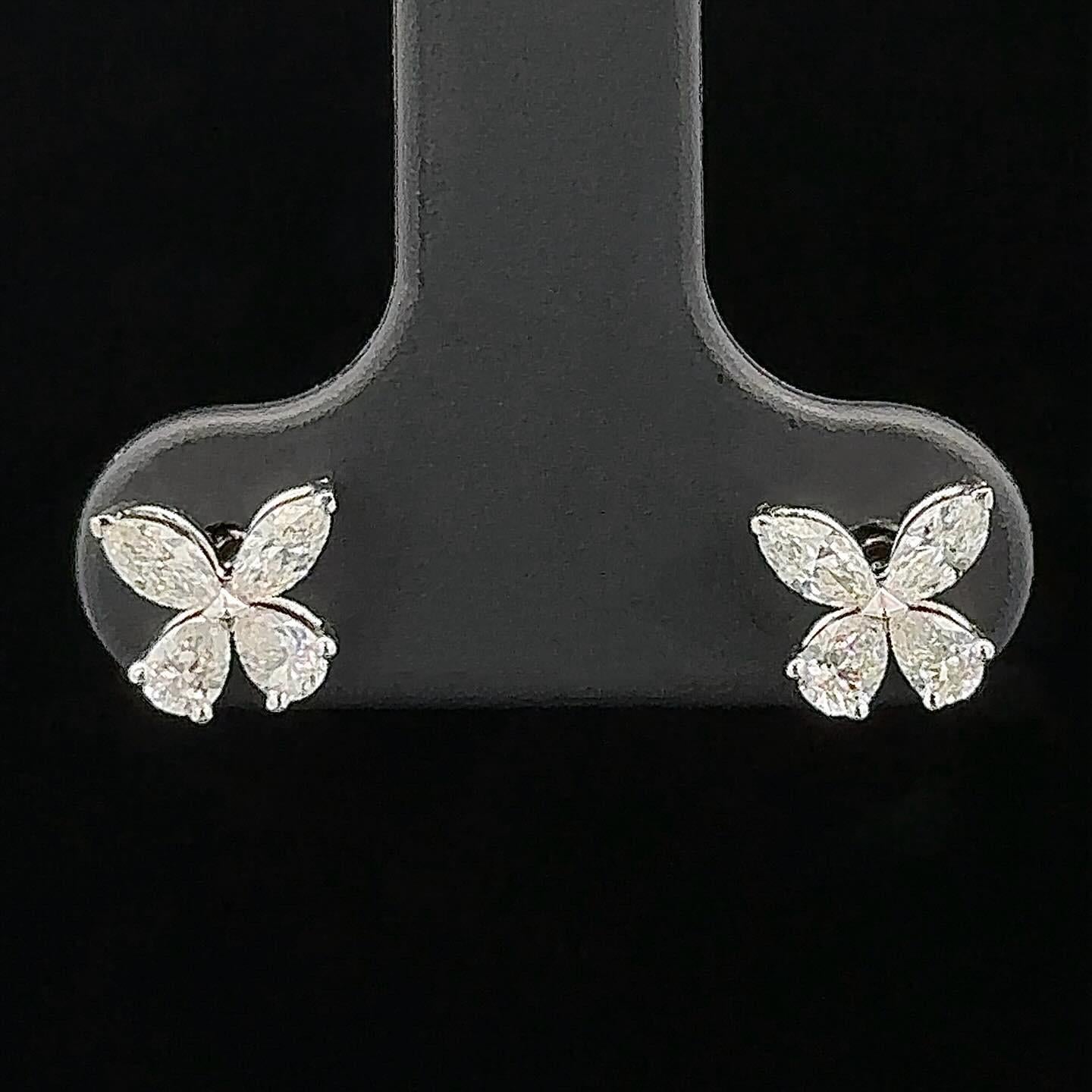 1.64 Carat Butterfly Natural Diamond Earrings in 18K White Gold - MADE TO ORDER

Delicately designed, each earring features a graceful butterfly motif adorned with dazzling natural diamonds that shimmer and dance with every movement. Set against the