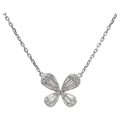 Butterfly Necklace Diamonds .60 Carat E/VS 18 Karat Gold