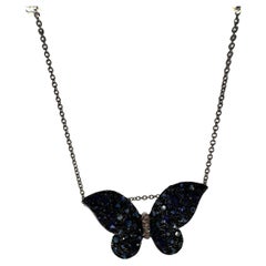 Butterfly Pendant Necklace 18 Karat White Gold