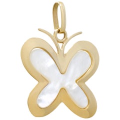 Butterfly pendant with mother of pearl center stone