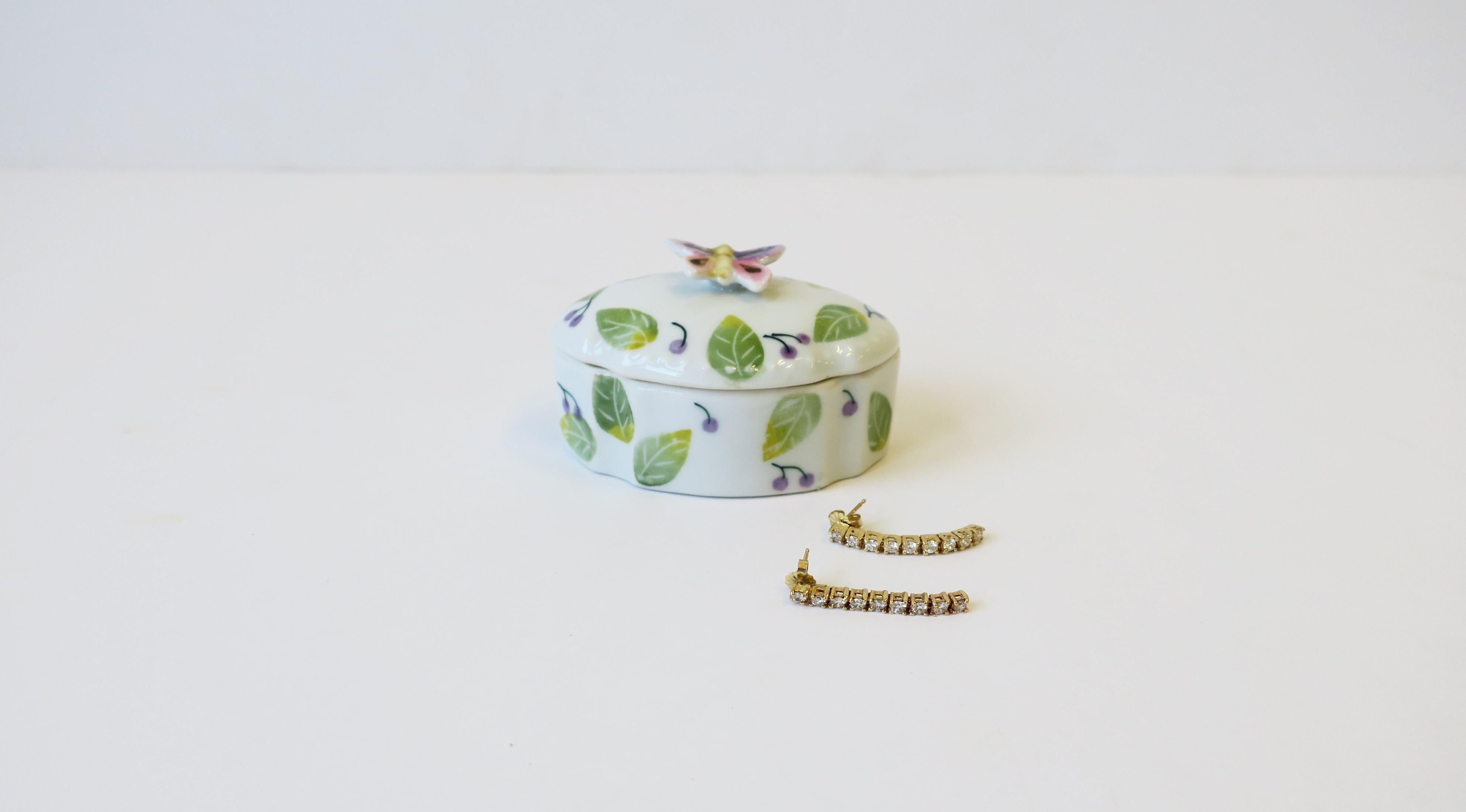 Butterfly Porcelain Jewelry Box For Sale 3