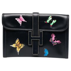 Butterfly Print Customised Black Jige Clutch Bag