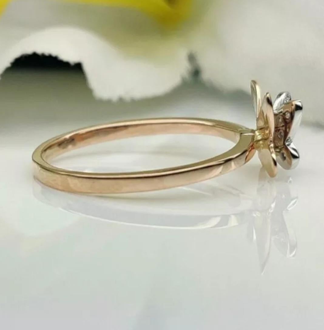 Butterfly Ring 14k Gold Diamond Butterfly Band Natural Diamond Birthday Gift. For Sale 2
