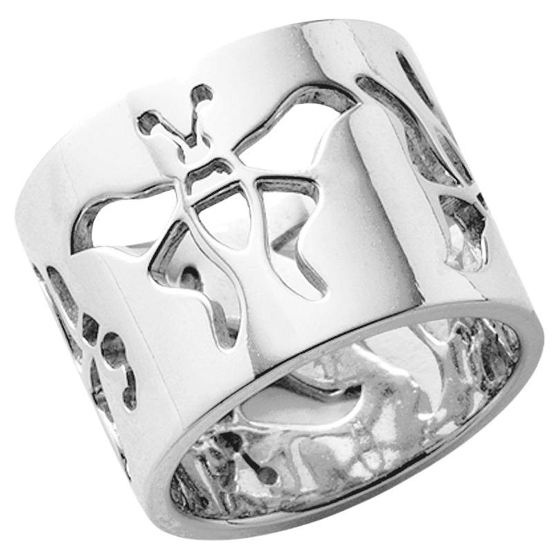 Bague papillon en or blanc 14k en vente