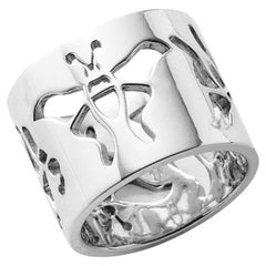 Bague papillon en or blanc 14k