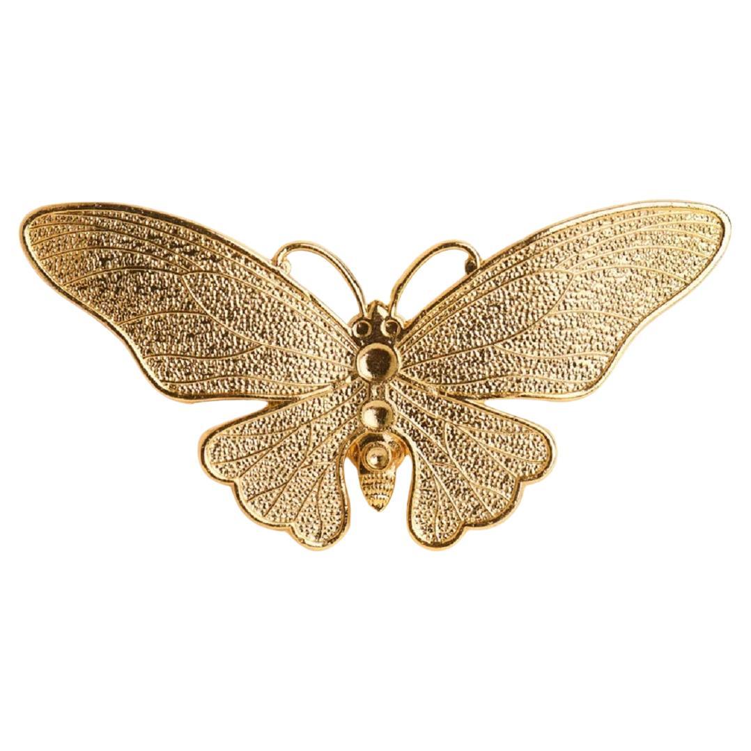 Bague papillon avec symbolisme papillon en or jaune 24 carats