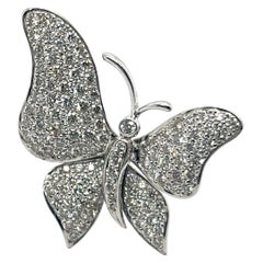 Bague papillon avec diamants en or blanc 18 carats