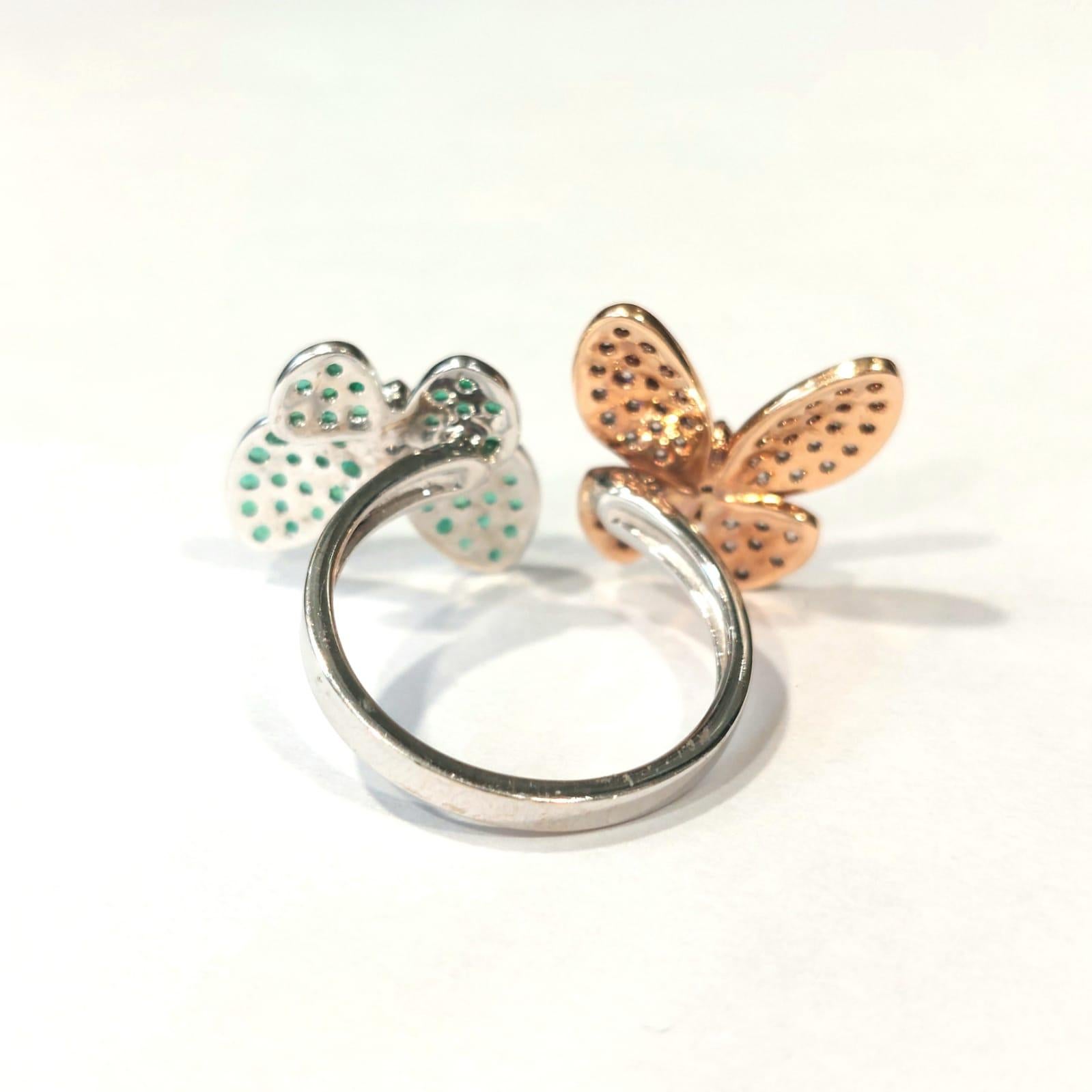 emerald butterfly ring