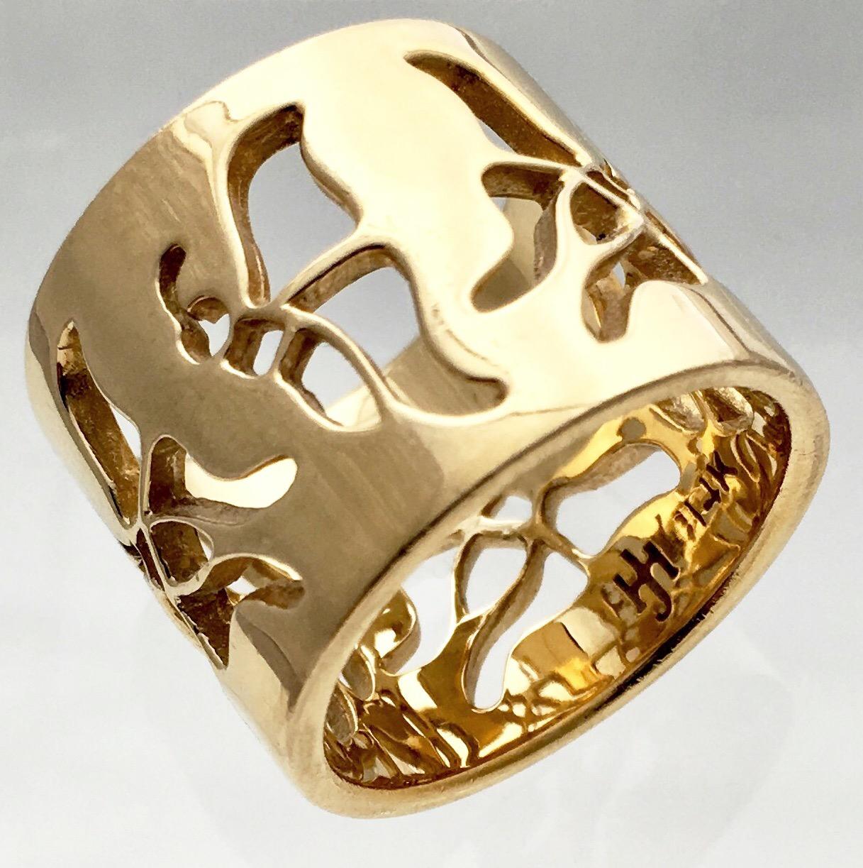 Women's Butterfly Ring 14k Yellow Gold For Sale