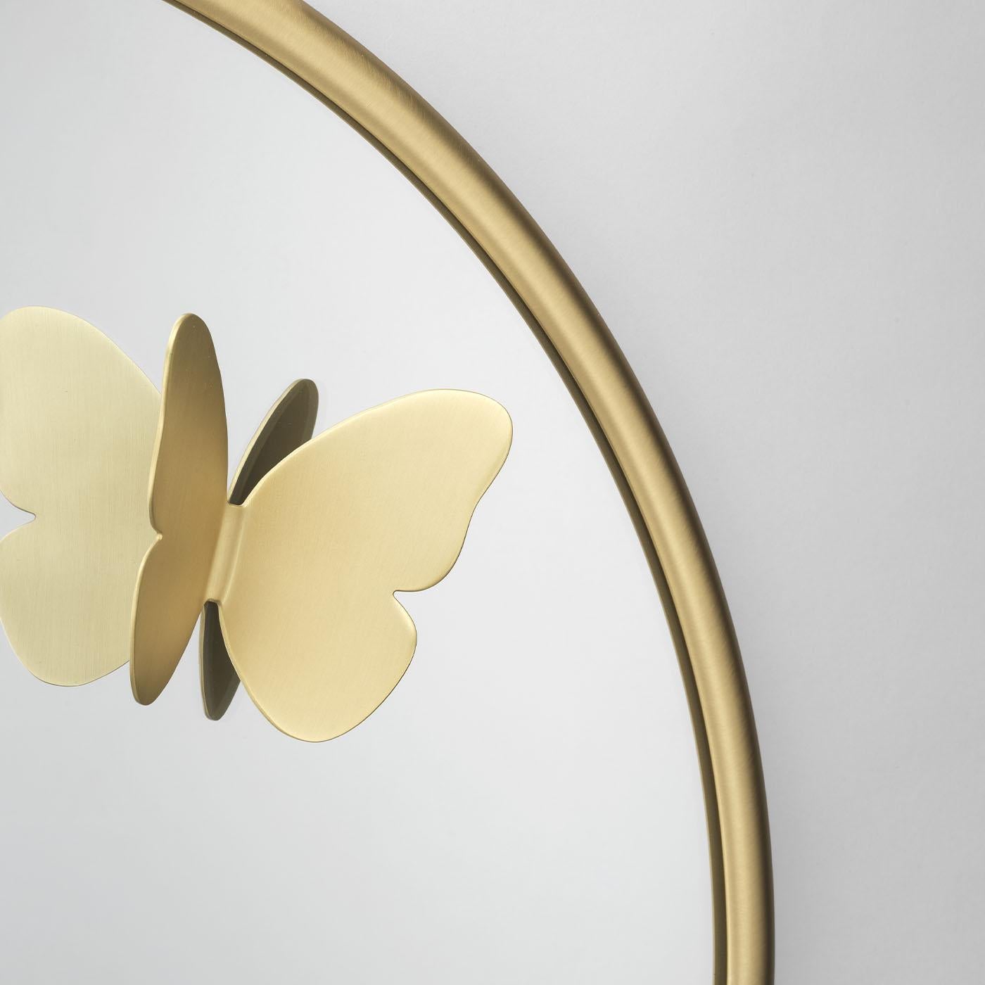 Specchio da parete rotondo in ottone Butterfly di Richard Hutten in vendita 1