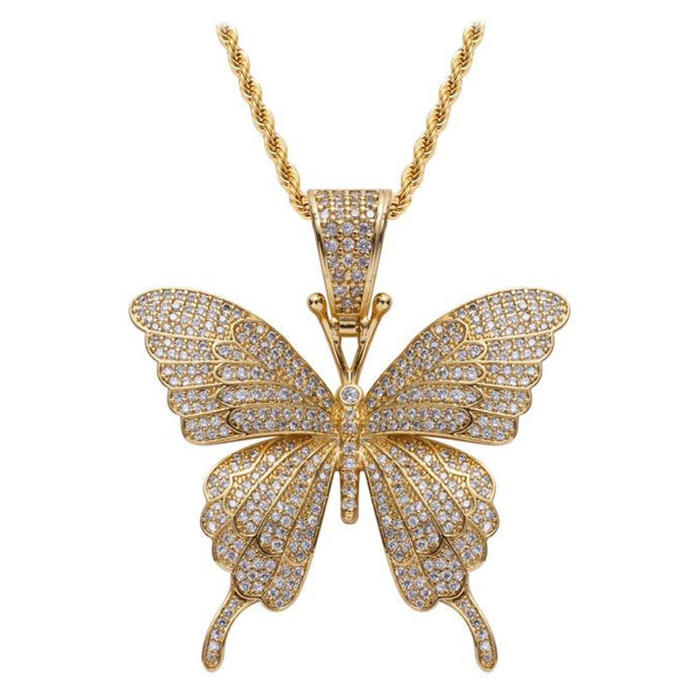Butterfly Shape 925 Sterlling Silver Diamond Pendant For Her Minimalist Gift im Angebot