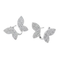 Butterfly Shaped Earring 925 Silver Natural Pave Diamond Earring Gift For Women