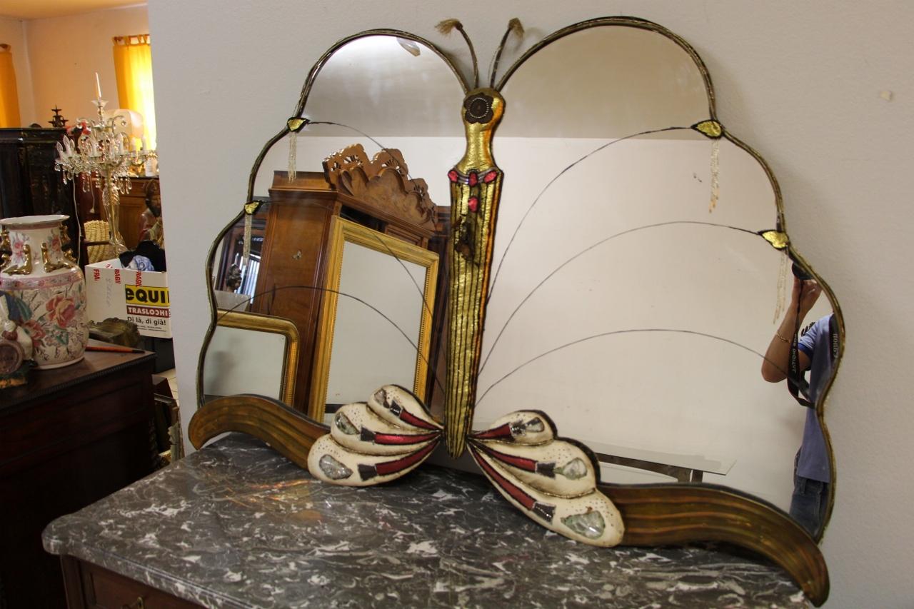 Butterfly Shaped Mirror In Good Condition In charmes, FR