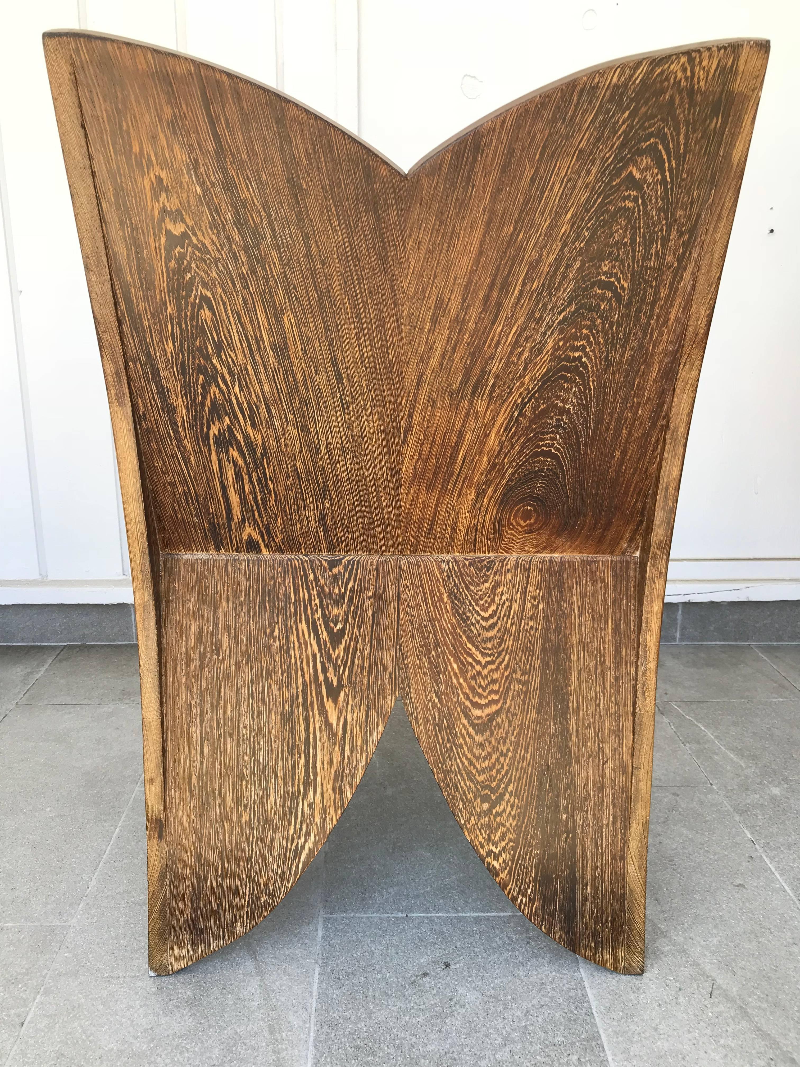 American Butterfly Solid Wenge and Zebra Wood Chair