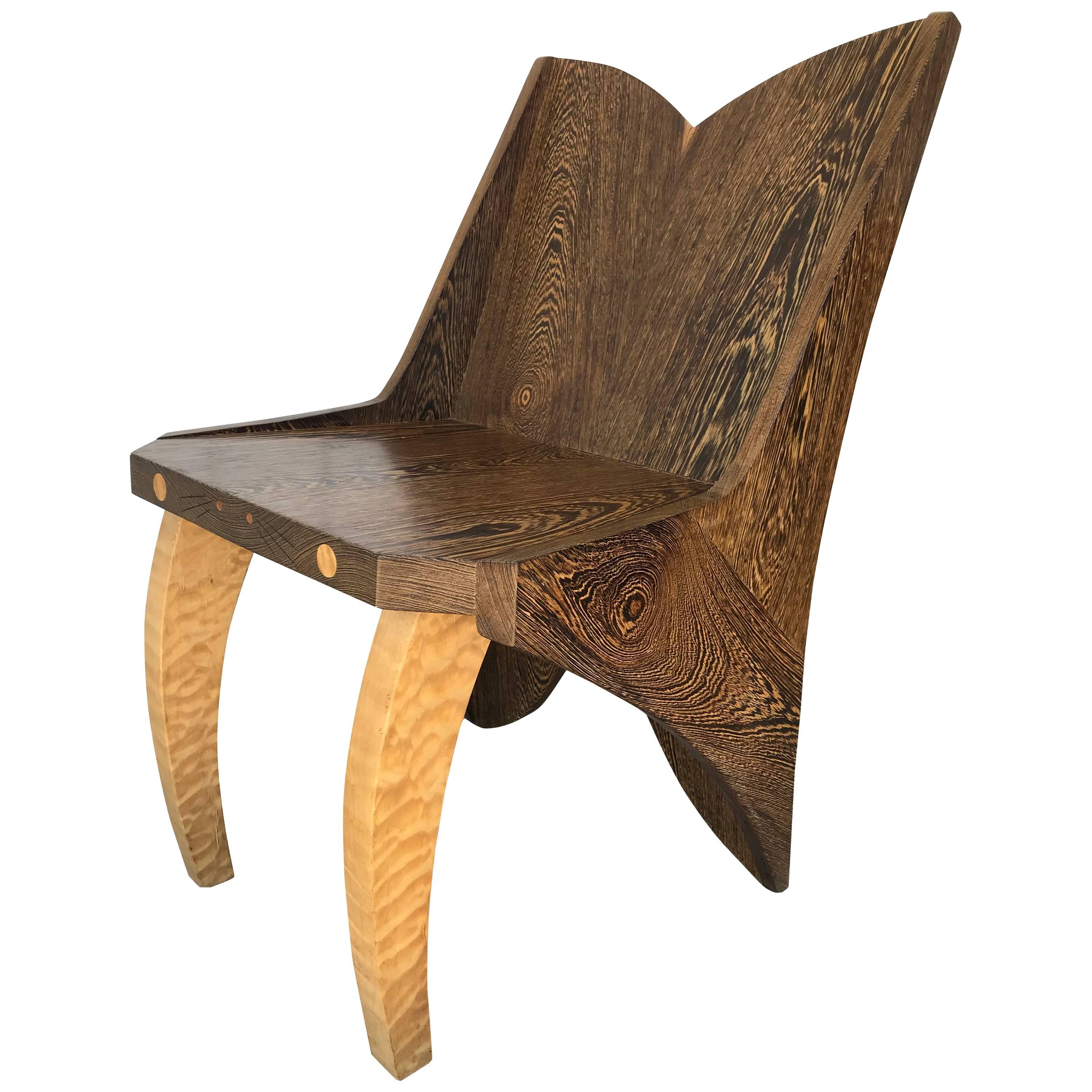 Butterfly Solid Wenge and Zebra Wood Chair