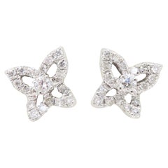 Butterfly Stud Earrings Made in 18k White Gold