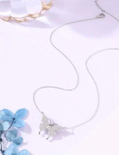 Butterfly Styled Charm 925 Silver Natural Pave Diamond Pendant Anniversary Gift.