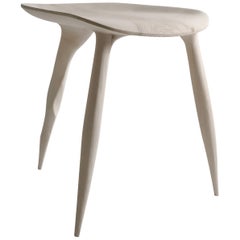 Butterfly Sycamore Stool, Hand-Sculpted and Signed by Cedric Breisacher