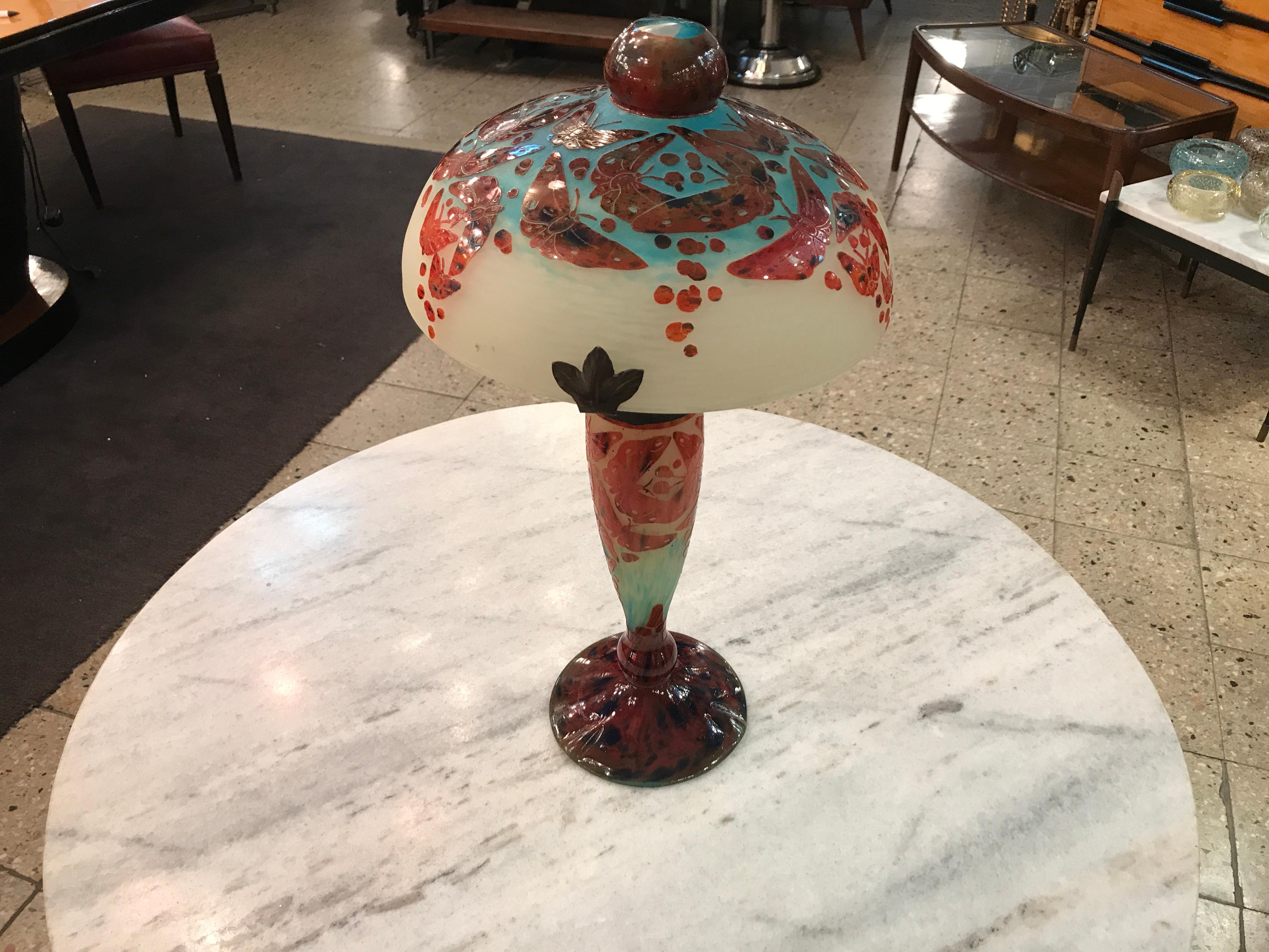 Lampe de table papillon français, 1923, style Art nouveau en vente 6