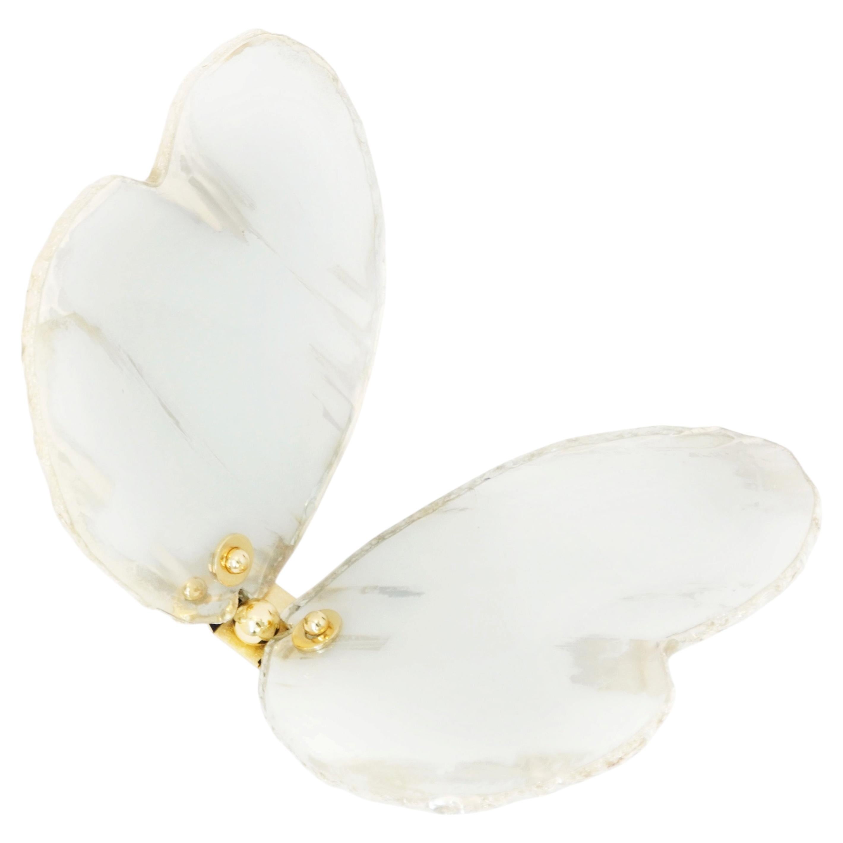 Butterfly Wall Decorative Art Sculpture Silvered Glass, Sabrina Landini Italy