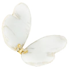 Farfalla Scultura da parete contemporanea, arte Vetro argentato colore bianco