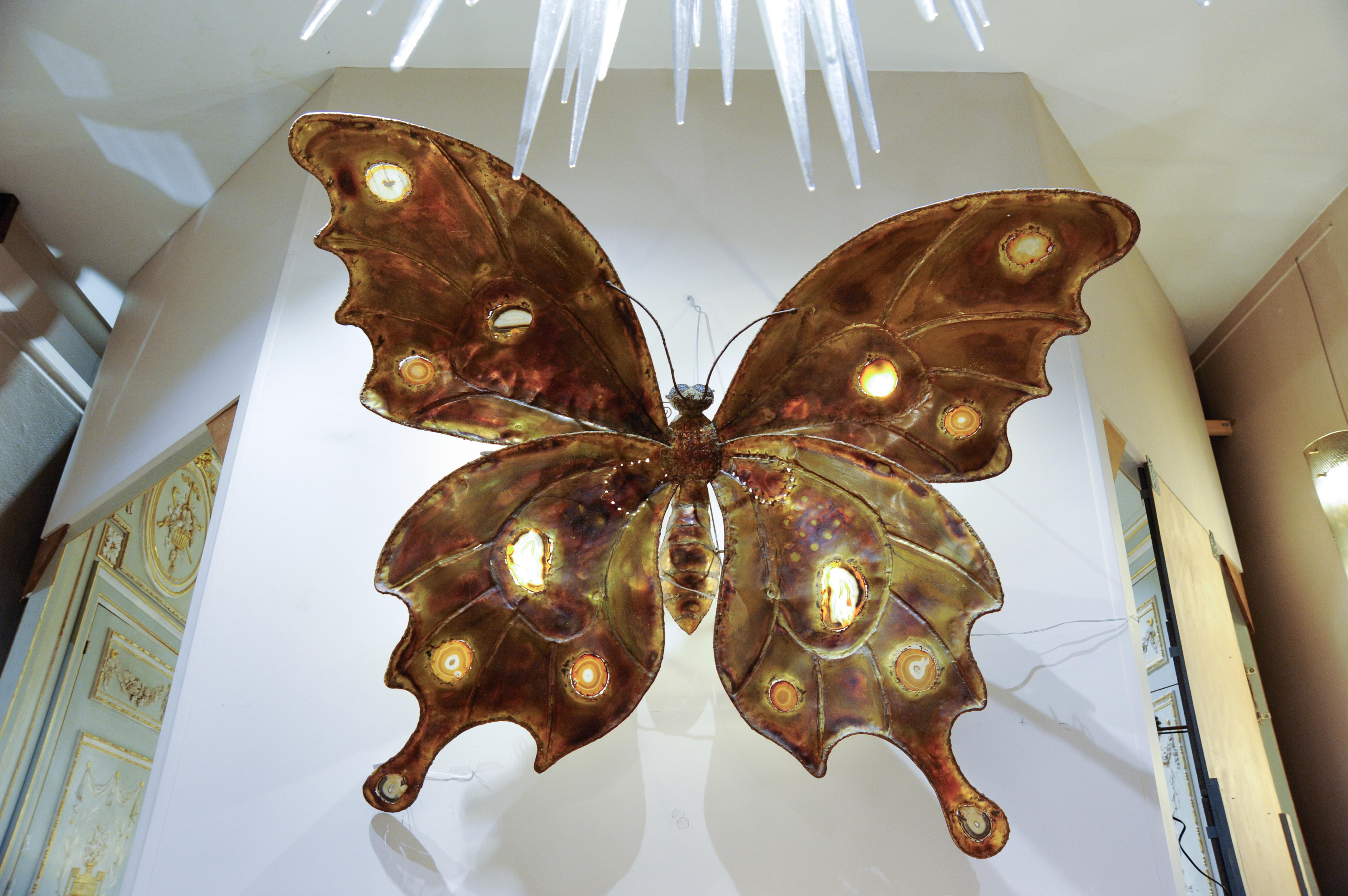 Butterfly Wall Light by Henri Fernandez In Excellent Condition In Saint-Ouen (PARIS), FR