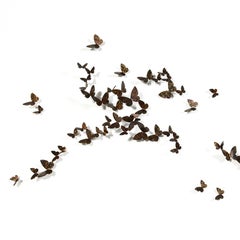 Butterfly Wall Sculpture, Small Horizontal Flight Right, Aged Silver Finish