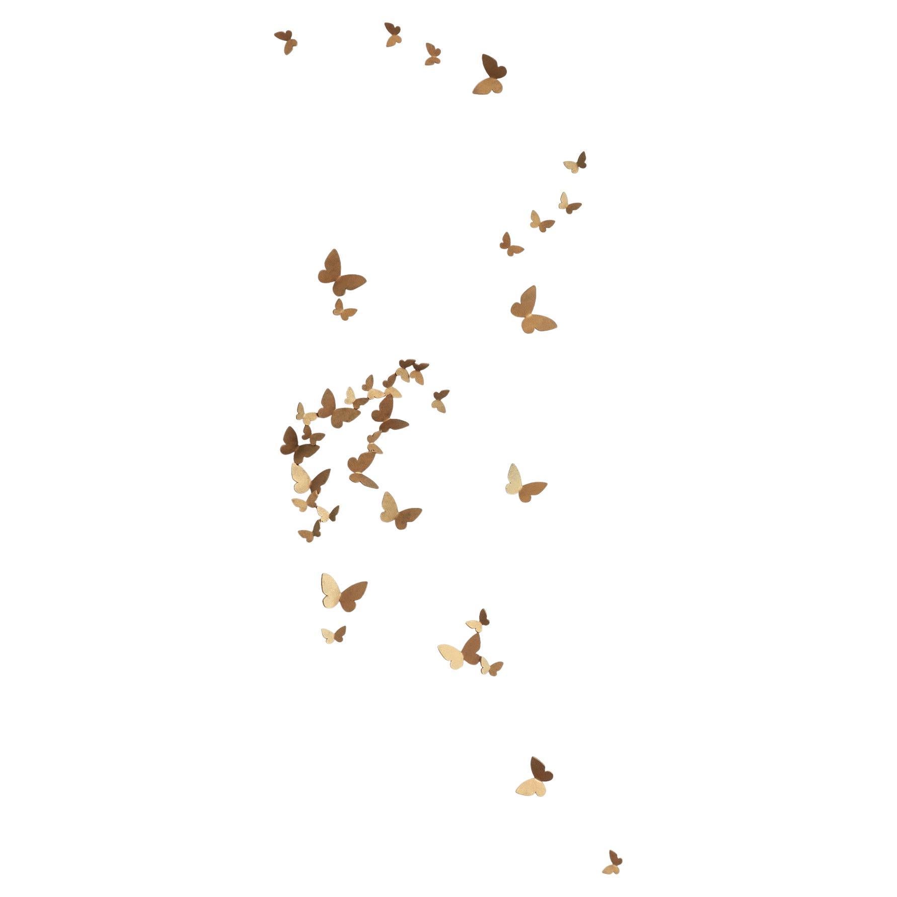 Escultura de pared Mariposa, Vuelo vertical izquierda, Oro en venta