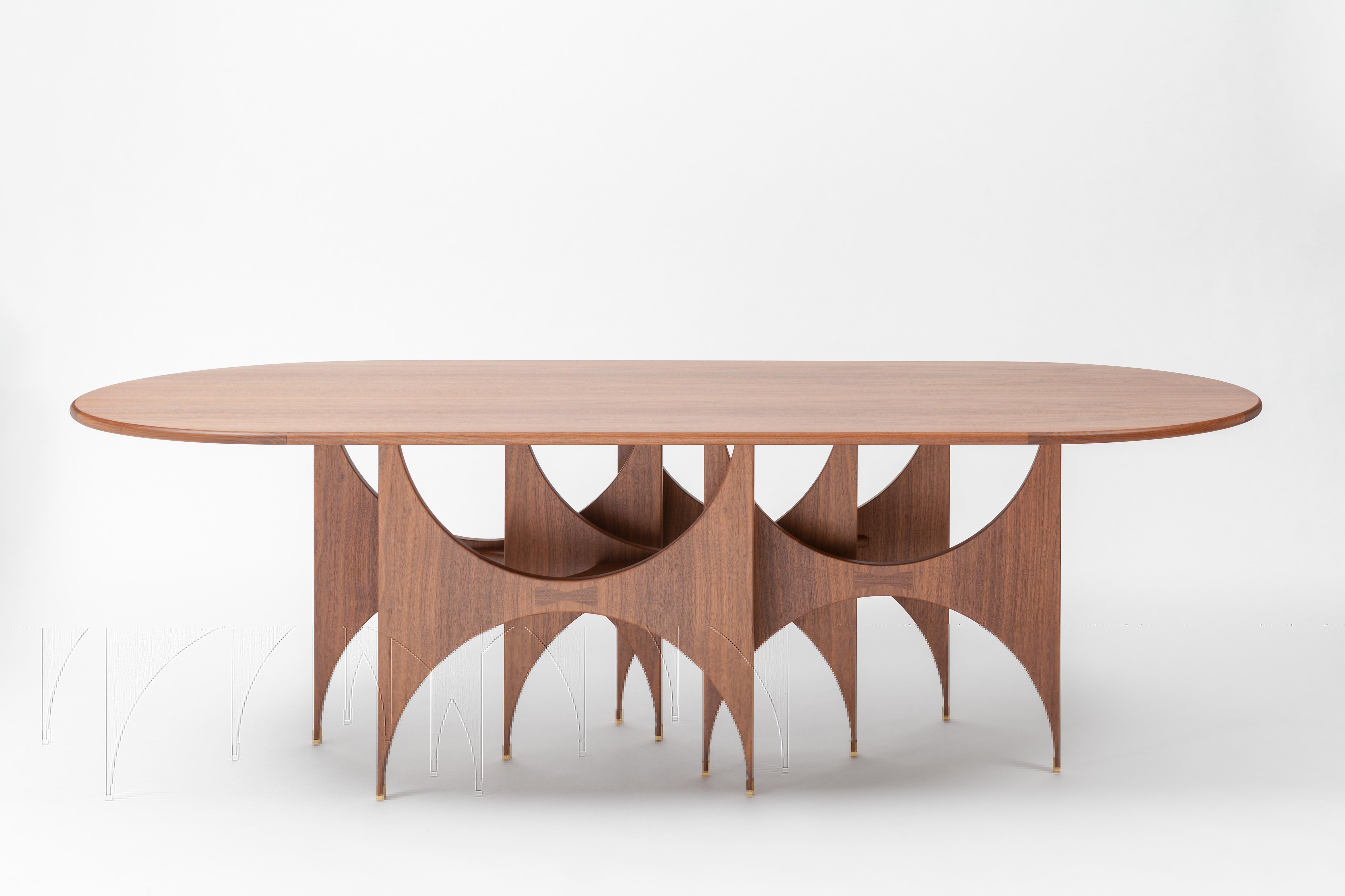 Butterfly walnut oblong table by SEM
Dimensions: D250 x W110 x H78.5 cm
Material: Solid natural walnut base and top.
Costumized sizes, colors and top available on request. Top Available min: 220cm and max: 270cm.

The 'Butterfly in the dining