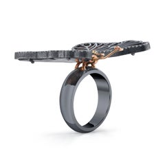 Butterfly Watermelon Tourmaline and Diamond Ring