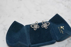 KAHN Butterfly White Diamond Jacket Earring