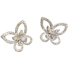 diamond butterfly jacket KAHN Butterfly White Diamond Jacket Earring