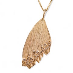 Butterfly Diamond Necklace in 14k Yellow Gold