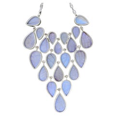 Butterfly Wing Necklace - Pearl Blue Morpho