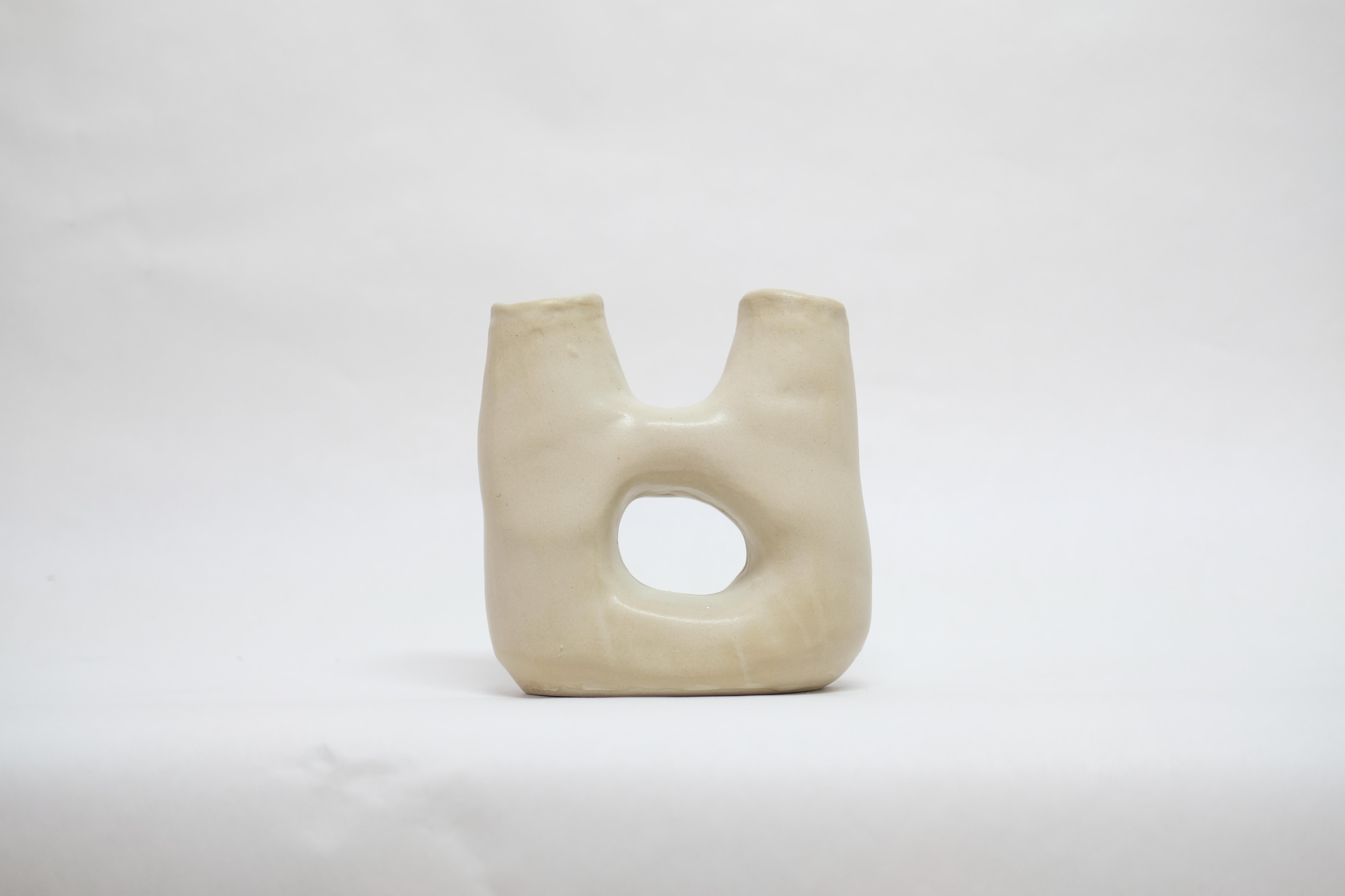 Buttermilk Dual No.2 Stoneware Vase by Camila Apaez For Sale 2