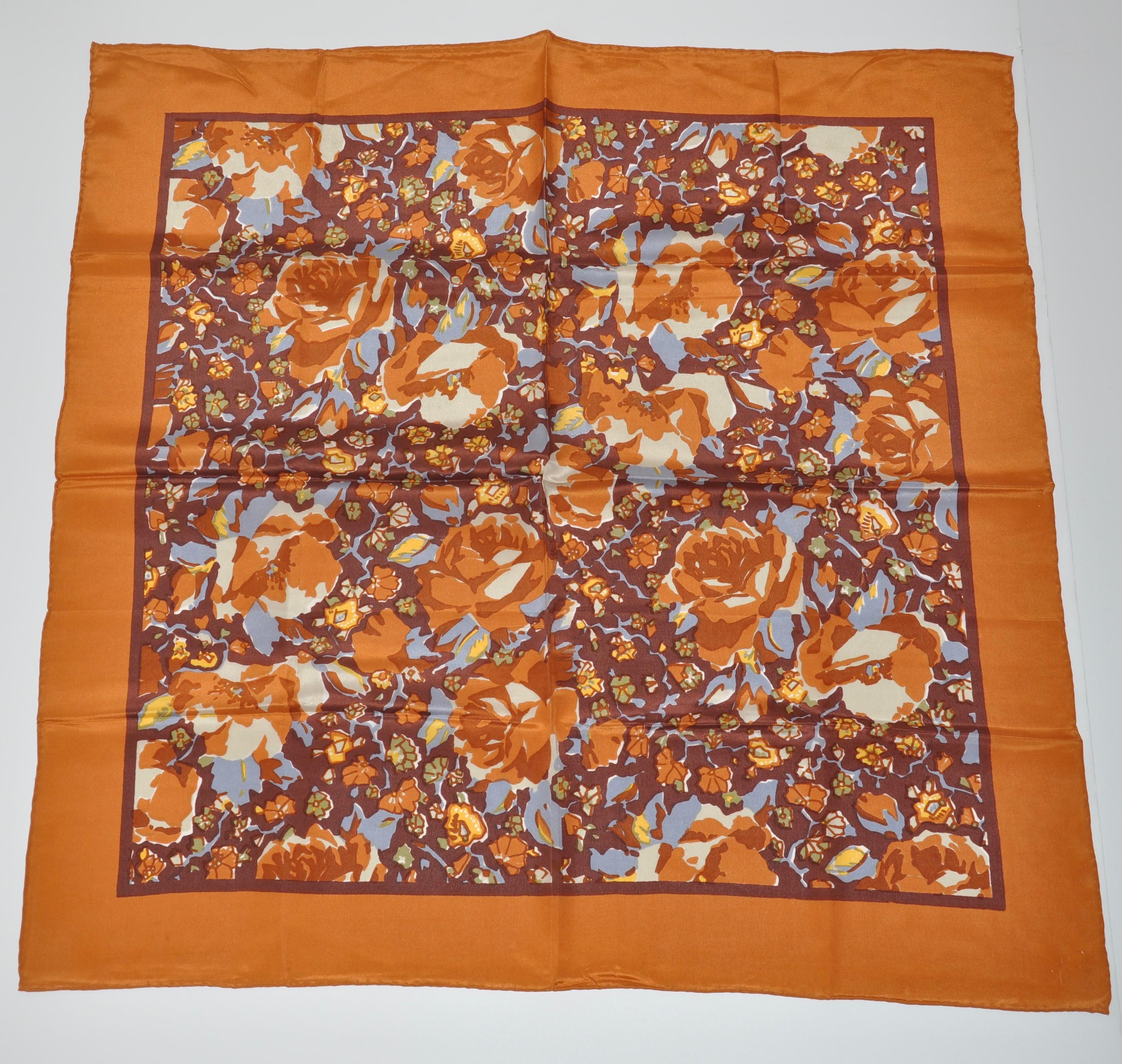 Butternut Floral Silk Scarf In Good Condition For Sale In New York, NY